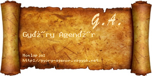 Győry Agenór névjegykártya
